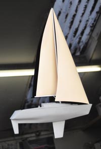 Sails and mast fitted