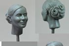 Female portrait 20 mm high for TV series action figure in painted resin